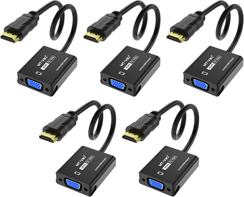 MT-VIKI HDMI to VGA Adapter, Gold-Plated Male to Female Converter, Compatible with Computer, Desktop, Laptop, Monitor,