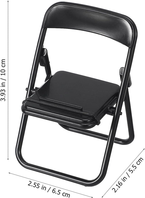 12Pcs 3.94X2.56X2.17 Inches Nolitoy Mini Folding Chair Mobile Holder Foldable Miniature Furniture Model Smartphone Desk