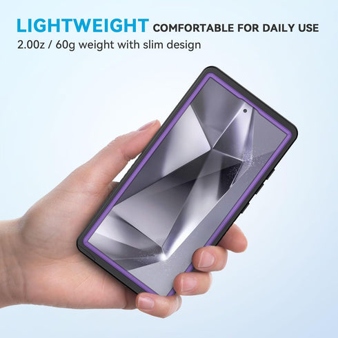 Lanhiem Galaxy S24 Ultra Case, Rugged Full Body Shockproof Protective Cover with Built-in Screen Protector, IP68