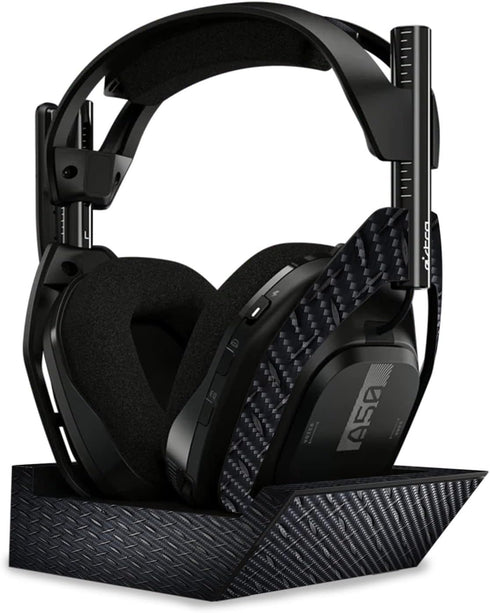 MightySkins Carbon Fiber Skin - Black Diamond Plate for Astro A50 Wireless Headphones + Base Station (Gen 4) | Durable