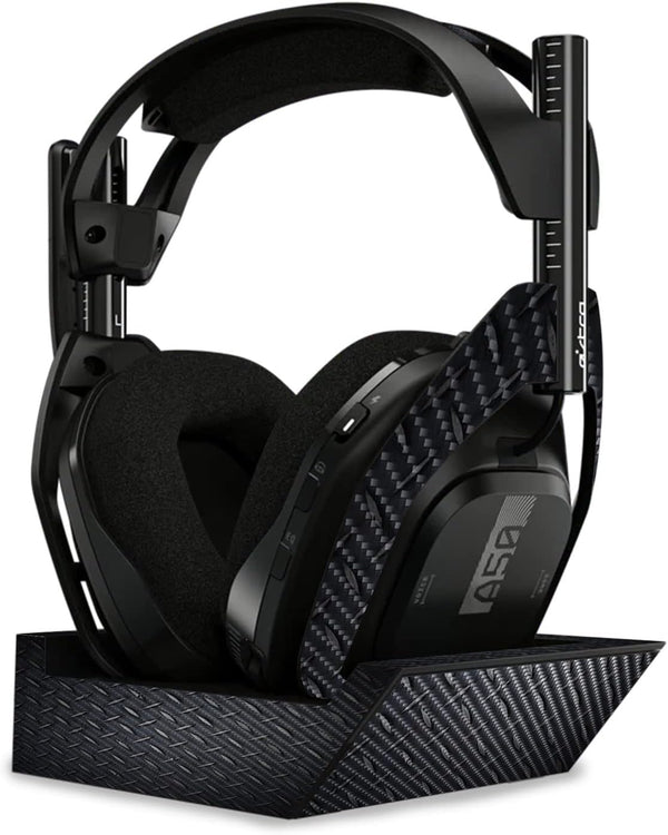 MightySkins Carbon Fiber Skin - Black Diamond Plate for Astro A50 Wireless Headphones + Base Station (Gen 4) | Durable