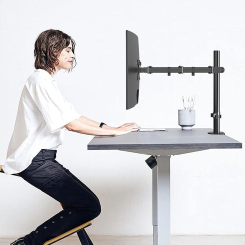 Pholiten Single Monitor Arm, Single Monitor Desk Mount, Adjustable Arm Holds Screen Up to 22lbs, 100x100 Vesa Monitor