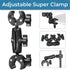 Sequpr Super Clamp Double Camera Clamp, Non-Slip Head Mount for Photography Light Stand, Umbrella, Selfie Stick