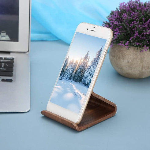 Wood Cell Phone Holder Stand for Cell Phone and Tablet Holder (Walnut)