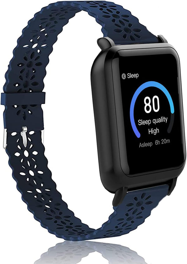 Compatible for 3Plus Vibe Plus Band, Silicone Lace Slim Thin Hollow-Out Replacement Straps for 3Plus Vibe Smartwatch