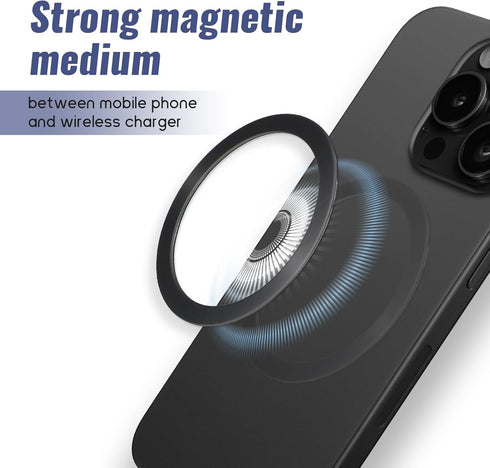 LXUEJIE 10 Pack (5 Silver+5 Universal Metal Rings, Magnetic Ring for Phone Cases & Wireless Charging Magnetic Ring