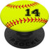 Softball No #14 Jersey Number 14 Gift for Ball Catcher & Pitcher PopSockets PopGrip: Swappable Grip for Phones