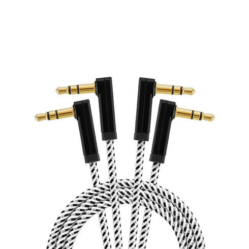 CableCreation 2-Pack 3.5mm Audio Cable 1.5FT/0.45M, 90 Degree 3.5mm Male to Male