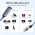 UGREEN 1080P 4K 2.0 2/Xbox/PS4/PS5/Camera Full HD Capture Card HDMI to USB HDMI Video Capture Card USB-A/USB-C Audio