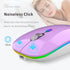 Uiosmuph LED Wireless Mouse, G12 Slim Rechargeable Wireless Silent Mouse, 2.4G Portable Optical Computer Mice with USB Receiver and Type C Adapter (Purple)