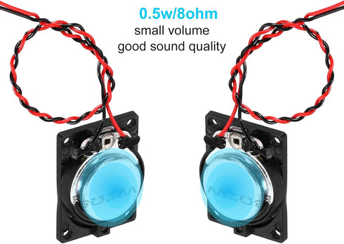 uxcell 4 0.5W 16 Pcs Ohm Small Speakers Metal Shell Round Internal Micro Magnet Speaker for Mini Speakers DVD EVD