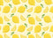 CORFOTO Fabric 7x5ft Lemon Pattern Backdrop Yellow Lemons Slices Green Leaves Citrus Pattern