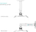 ONKRON Universal Projector Mount Ceiling & Wall up to 22 lbs - Extendable Projector Ceiling Mount Adjustable Height with Swivel and Tilt - Ceiling Mount Projector Bracket/Projector Wall Mount White