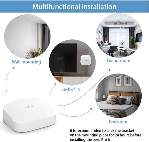 Wall Mount for eero Pro 6, Screwless VHB Holder for Mounting Tri-Band Mesh Wi-Fi 6 without Drilling