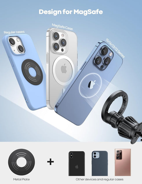 Lamicall MagSafe Car Mount, 20 Super Magnets Magnetic Phone Holder for iPhone 15/14/13 Pro Max Mini