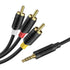J&D 3.5mm to RCA AV Cable, Audio/Video Transmission, 1/8" TRRS to 3