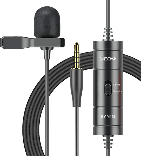 BOYA BY-M1S Professional Lavalier Lapel Microphone Omnidirectional Condenser Mic for iPhone Android Smartphone