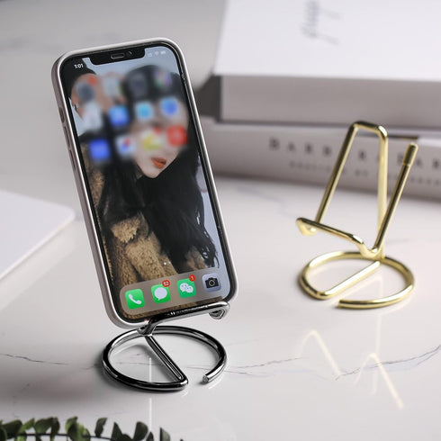 Cell Phone Stand, Mobile Phone Holder, Business Card Holder – Metal Wire Cradle Dock for iPhone/Android/iPad