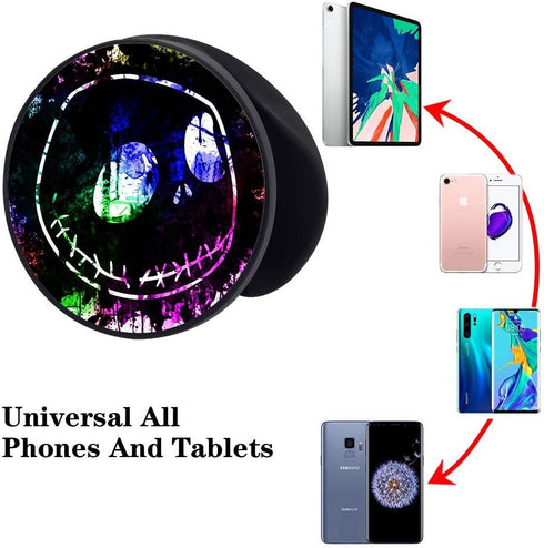 3 Pack/Multifunction Cell Phone Grip Holder and Stand, Cute Purple Black Cartoon Character Foldable Kickstand for Phone
