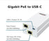 Gigabit PoE Splitter USB C 5V 3A, PoE to USB-C Adapter for Raspberry Pi 4, Security IP Cameras, IEEE 802.3at