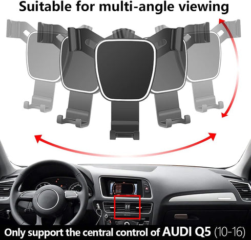Car Phone Holder for 2008-2016 Audi Q5, 2014-2017 Audi SQ5 Navigation Bracket Mobile Cell Phone Mount