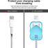 Cute Waves DIY Cable Protector for iPhone Charger, Kawaii 3D Love Heart Design, Data Cable Saver, Blue