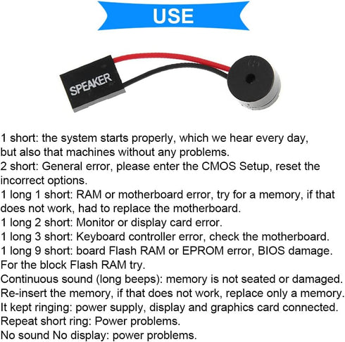 10 Pcs PC Motherboard Internal Mini Speaker, Computer Case Mainboard BIOS Alarm Buzzer for Arduino/Computer