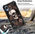 Cricket Debut S2 / Att Calypso 4 Phone Case with Screen Protector, Skull Flowers, Slim TPU Rugged Corners Bumper