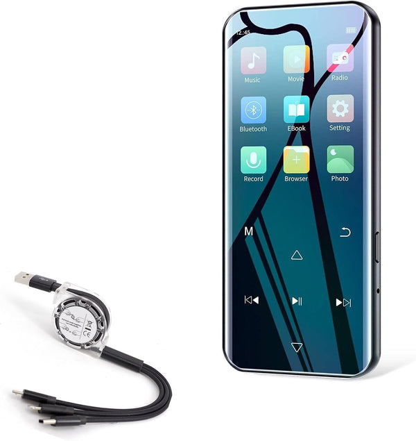 BoxWave Cable Compatible with RUIZU D19 Bluetooth MP3 Player - AllCharge miniSync, Retractable,