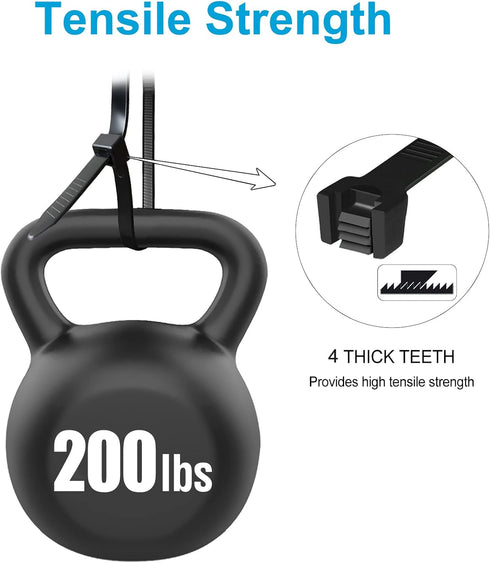 GAIIAN 24 inch, 200 lbs 50 Pack, Long Zip Ties Heavy Duty Large Zip Ties with Tensile Strength, Big Cable Ties, Black