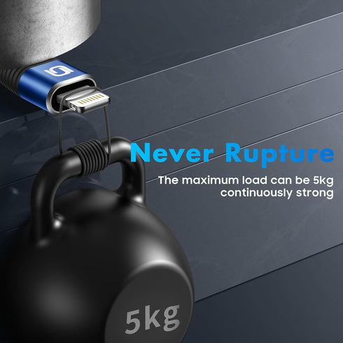 3Pack iPhone Charger Cable 3ft - Apple MFi Certified USB A to Lightning, Fast Charging, Braided, Compatible with iPhone