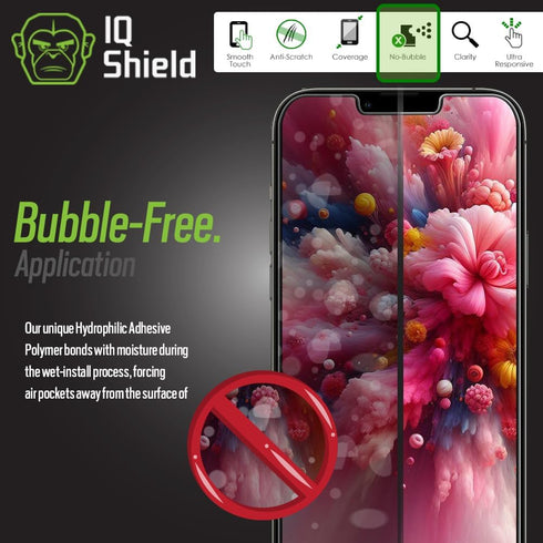 IQShield Anti-Bubble Clear TPU Film Screen Protector for Apple iPhone 13 (6.1 inch) - 2-Pack