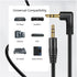 TNP Audio Cable 3.5mm Right Angle (15FT) Male to Male, Gold Plated AUX Adapter for Bose Sony Headphones, iPhone, iPod