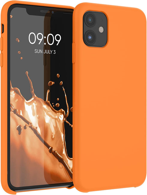 kwmobile iPhone 11 Case, TPU Silicone Phone Cover with Soft Finish in Fruity Orange