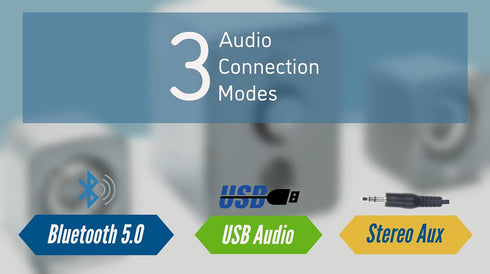 MANHATTAN Bluetooth USB Powered 2.1 Stereo Speaker System - with Subwoofer and 2 Small Satellite Speakers, 3 Audio Connection Modes - for Computer, PC, Laptop, Desktop - 3 Yr Mfg Warranty - 167345
