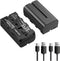 FEELWORLD NP-F550 2200mAh Battery Replacement, USB-C Fast Charging for LED Video Light and Camera Monitor