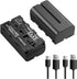 FEELWORLD NP-F550 2200mAh Battery Replacement, USB-C Fast Charging for LED Video Light and Camera Monitor