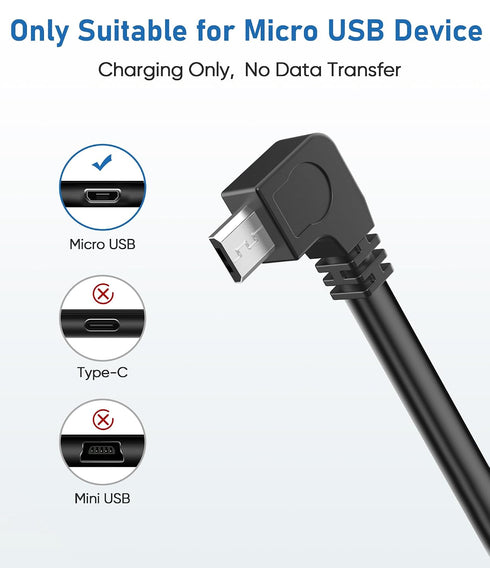 Gonifeto Cord,(15Ft) Ring,90 Dash Cam Power USB C to Micro USB Dashcam Charger Cable,Pure Copper Thicker Mirror Camera