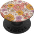 Retro Flowers Meadow Floral Groovy 70s PopSockets Adhesive PopGrip, Peach Orange Pink