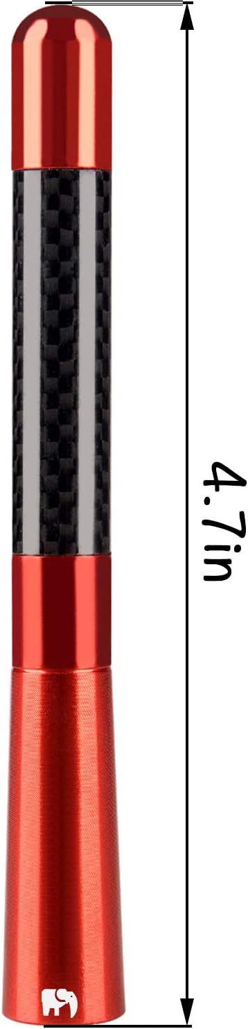 ONE250 Short Antenna, Compatible with Jeep Wrangler JK JKU JL JLU Rubicon Sahara Gladiator (2007-2024), Red