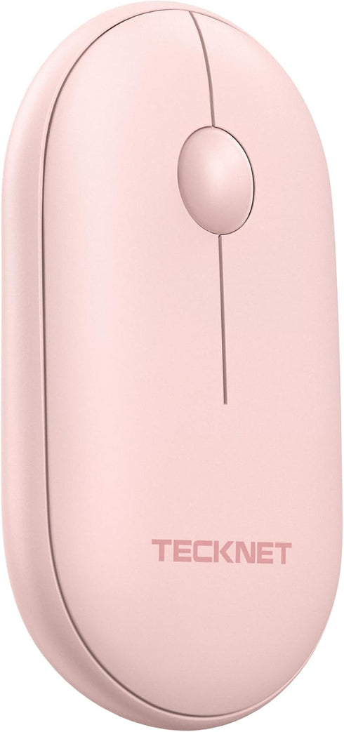 TECKNET Bluetooth Mouse, Slim Portable Wireless Mouse for 2 Modes(BT3.0/5.0+2.4Ghz), Lightweight, Contoured Grip