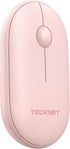 TECKNET Bluetooth Mouse, Slim Portable Wireless Mouse for 2 Modes(BT3.0/5.0+2.4Ghz), Lightweight, Contoured Grip