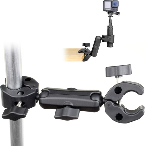 SOONSUN Double Super Clamp Camera Mount, Umbrella Clamp for Chair, Desk, Stroller, Wagons,