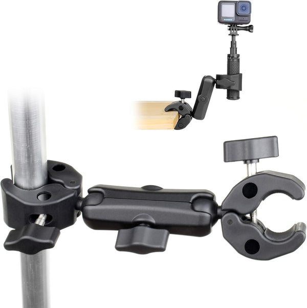 SOONSUN Double Super Clamp Camera Mount, Umbrella Clamp for Chair, Desk, Stroller, Wagons,