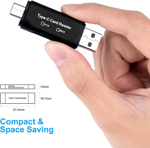 SD Card Reader, AIYEEN 4-in-1 USB C SD Card Reader Dual Slot OTG Memory Card Adapter for TF/Micro SD/SD/SDXC/Micro