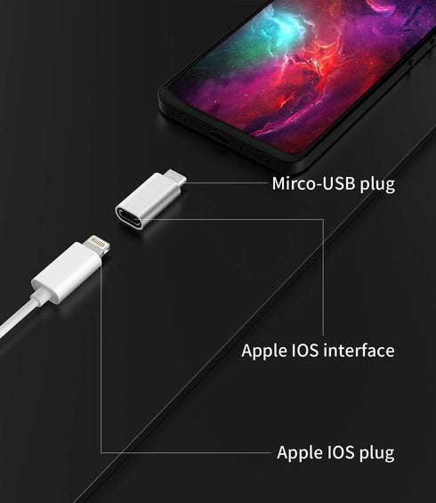 3Pack,Compatible for Lightning Female to Micro USB Male Adapter Compatible with iPhone 7 8 Plus x xr xs for Ipad Power Connector Compatible for Samsung Galaxy S7 S6 Edge,Nexus 5,LG Converter