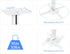 suptek White Projector Ceiling Mount Bracket, Adjustable for Flat or Sloped Ceilings, Fits LCD/DLP Projectors