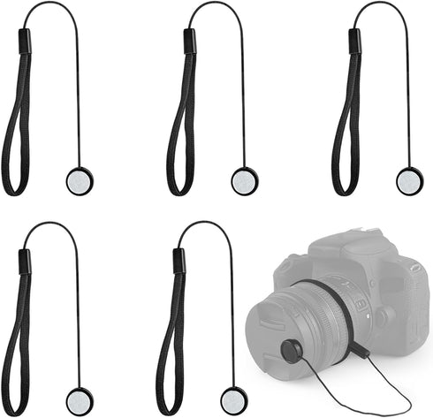 ZNBSIXP 5 Pack Lens Cap Leash,Lens Cap Tether,Lenses Caps Keeper with Elastic String,Camera