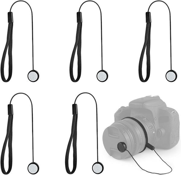ZNBSIXP 5 Pack Lens Cap Leash,Lens Cap Tether,Lenses Caps Keeper with Elastic String,Camera