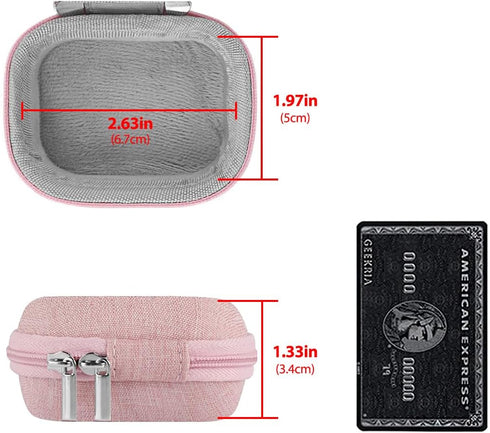 Geekria Shield Earbuds Case for Jabra Elite 10 Gen 2, 75t, 65t, Hard Shell Travel Bag with Carabiner Clip (Pink)